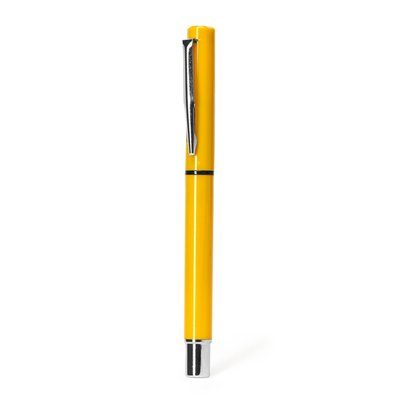 Bolígrafo roller con carga jumbo Amarillo Tinta Azul