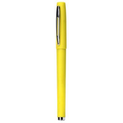 Bolígrafo roller con clip metálico Amarillo Tinta Azul