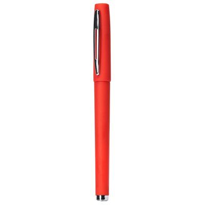 Bolígrafo roller con clip metálico Rojo Tinta Azul