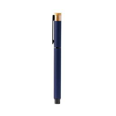 Bolígrafo roller con cuerpo de aluminio Marino Tinta Azul