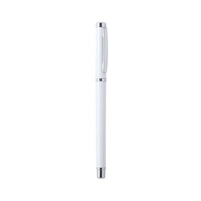 Bolígrafo roller de metal con acabado bicolor elegante Blanco