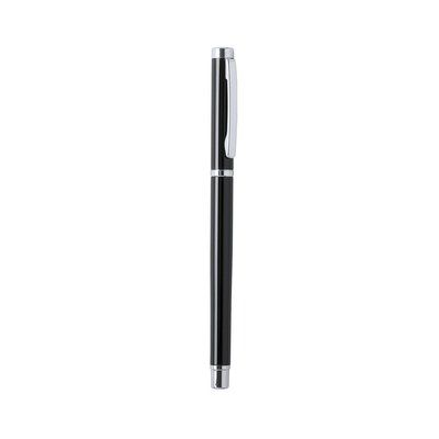 Bolígrafo roller de metal con acabado bicolor elegante Negro