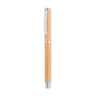 Bolígrafo Roller Inox y Bambú