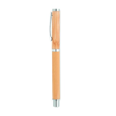 Bolígrafo Roller Inox y Bambú
