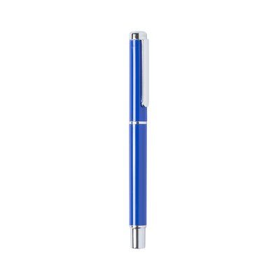 Bolígrafo roller metalizado con tapa Azul
