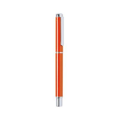 Bolígrafo roller metalizado con tapa Naranja