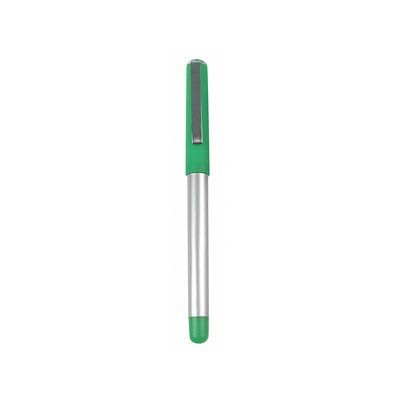 Bolígrafo roller de plástico con clip metálico  Verde