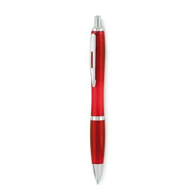 Bolígrafo RPET con Pulsador Rojo Transparente
