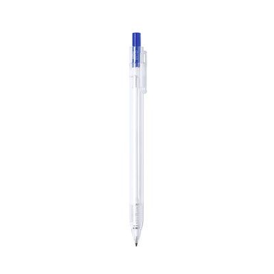 Bolígrafo RPET Translúcido con Pulsador Azul