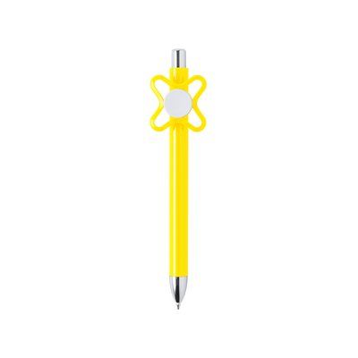 Bolígrafo spinner antiestrés con clip esférico para personalización Amarillo
