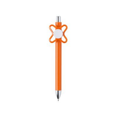 Bolígrafo spinner antiestrés con clip esférico para personalización Naranja