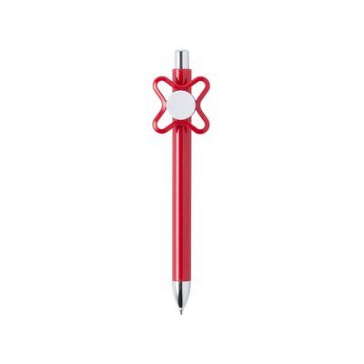 Bolígrafo spinner antiestrés con clip esférico para personalización Rojo