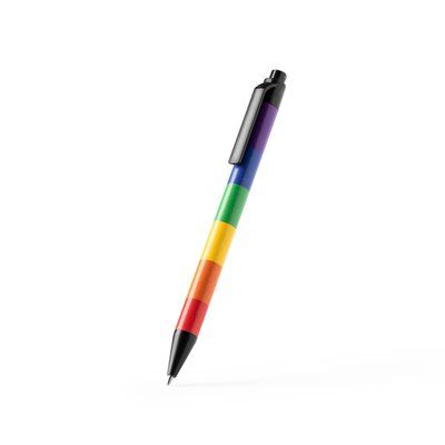 Bolígrafo con tinta azul y pulsador
