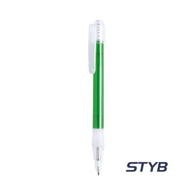 Bolígrafo transparente de colores con cómodo apoyo Verde