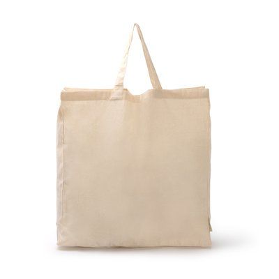 Bolsa de 100% algodón y asas cortas Crudo Talla Única Adulto