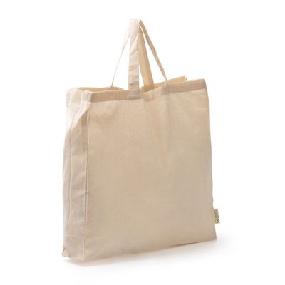 Bolsa de 100% algodón y asas cortas