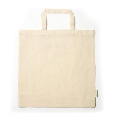 Bolsa de 100% algodón y asas cortas