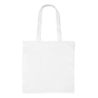 Bolsa de algodón 100% con asas y fuelle Blanco