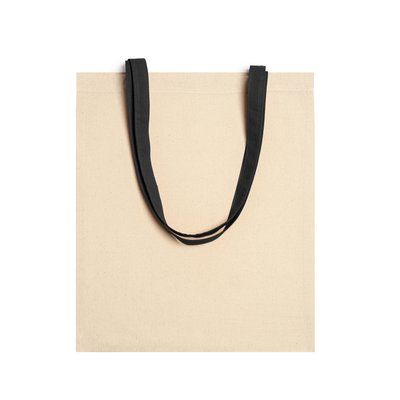 Bolsa de algodón 105g con asas a color Negro