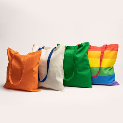 Bolsa de algodón 105g con asas a color