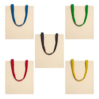 Bolsa de algodón 105g con asas a color