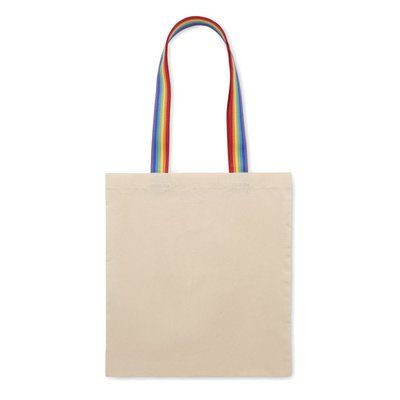 Bolsa de algodón 180 gr/m ² con asas arcoíris