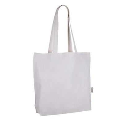 Bolsa de algodón con asas largas y bolsillo interior Natural