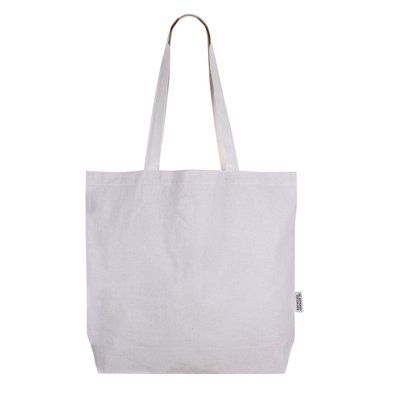 Bolsa de algodón con asas largas y bolsillo interior