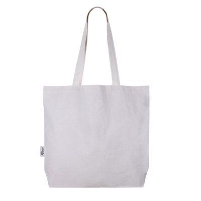 Bolsa de algodón con asas largas y bolsillo interior