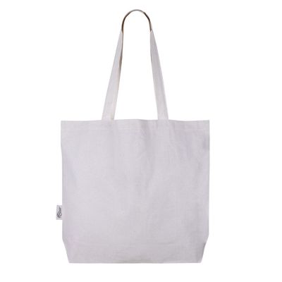 Bolsa de algodón con asas largas y bolsillo interior