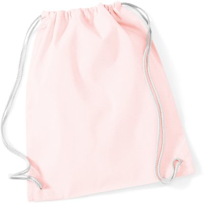 Bolsa de algodón con Cierre de cordón Pastel Pink / White