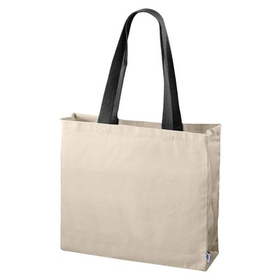Bolsa de algodón Fairtrade asas de color Negro