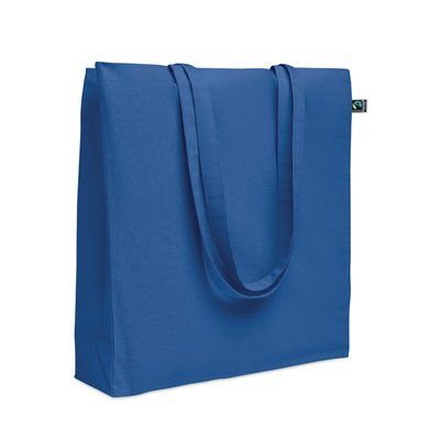 Bolsa de algodón Fairtrade con asas largas 180 gr/m² Azul Royal