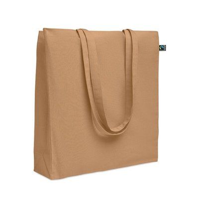 Bolsa de algodón Fairtrade con asas largas 180 gr/m² Marfil
