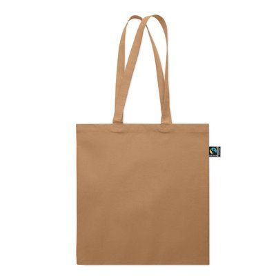 Bolsa de algodón Fairtrade con asas largas 180 gr/m²