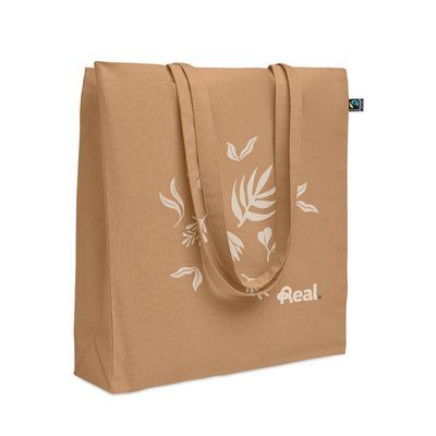 Bolsa de algodón Fairtrade con asas largas 180 gr/m²
