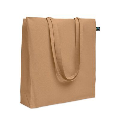 Bolsa de algodón Fairtrade con asas largas 180 gr/m²