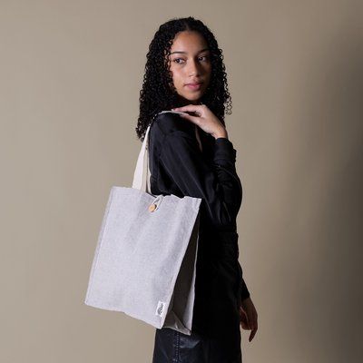 Bolsa de algodón melange con cierre de botón NE