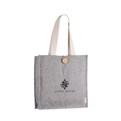 Bolsa de algodón melange con cierre de botón
