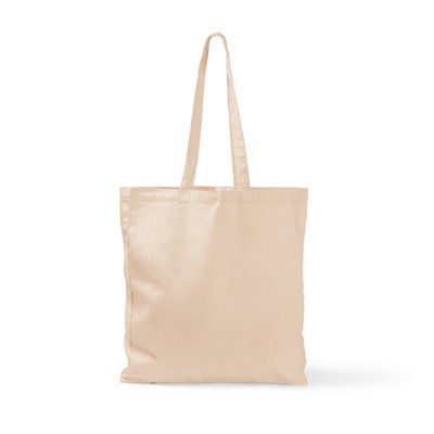 Bolsa de algodón natural con fuelle Crudo