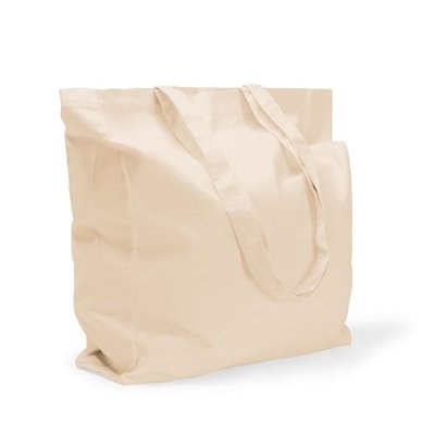 Bolsa de algodón natural con fuelle