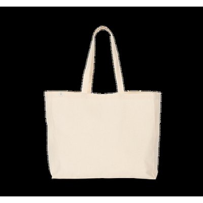 Bolsa de algodón orgánico con asas y fuelle amplio Natural