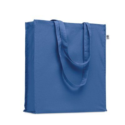 Bolsa Algodón Orgánico con Fuelle Azul Royal