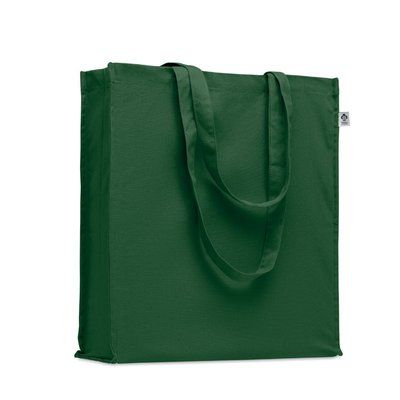 Bolsa Algodón Orgánico con Fuelle Verde Oscuro