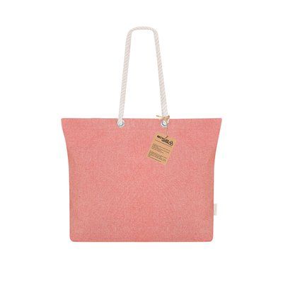 Bolsa algodón reciclado 220g con asas trenzadas Roj