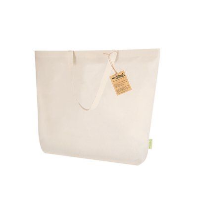Bolsa de algodón reciclado y asas reforzadas