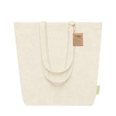 Bolsa de algodón reciclado y asas reforzadas