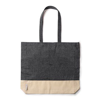 Bolsa de algodón reciclado bicolor Negro Talla Única Adulto