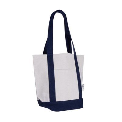 Bolsa de algodón reciclado con bolsillo frontal