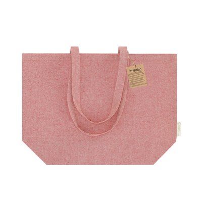 Bolsa algodón reciclado fuelle asas largas